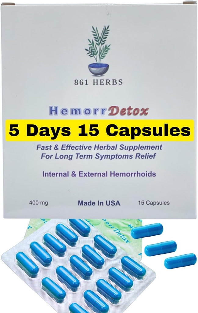 -5-Day 15 Capsules, Fast & Long-Term Relief, Natual Herbs Formula Remedy, Hemorrhoids'in Kök Sebepleri.