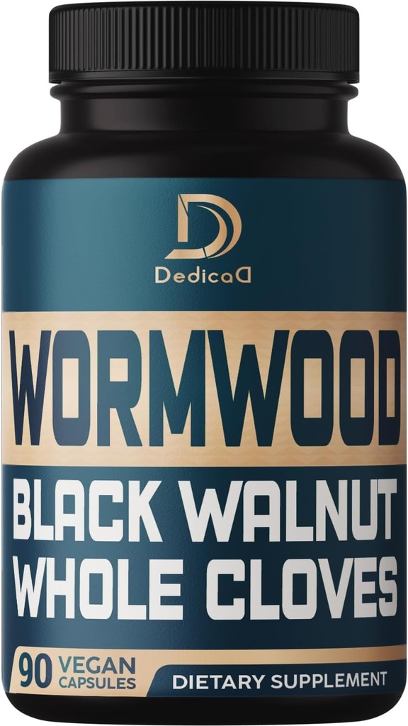 12in1 Wormwood Black Walnut Clove Capsules - Immune ve Mood Support - 3 Ay Supply - 90 Vegan Capsules