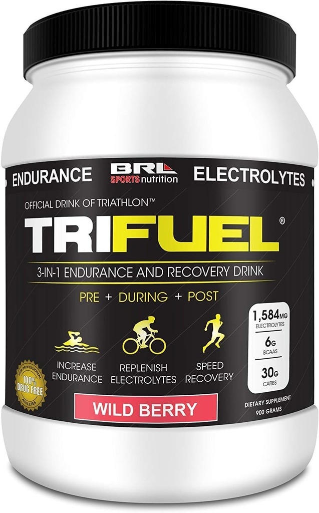 3-in-1 Endurance and Recovery, Hydration, BCAA, Electrolyte Advancedd Drink (Wild Berry) ...