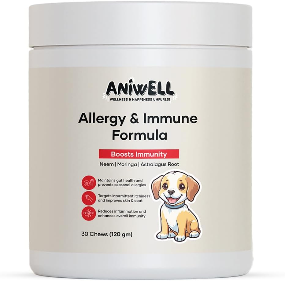 Antivirüs & Immune Support Chews for Dogs – Powered by Astragalus Root & Flaxseed C3 – Mevsimsel Alerji Yardımı, Gut & Digestive Health – Soft Chews