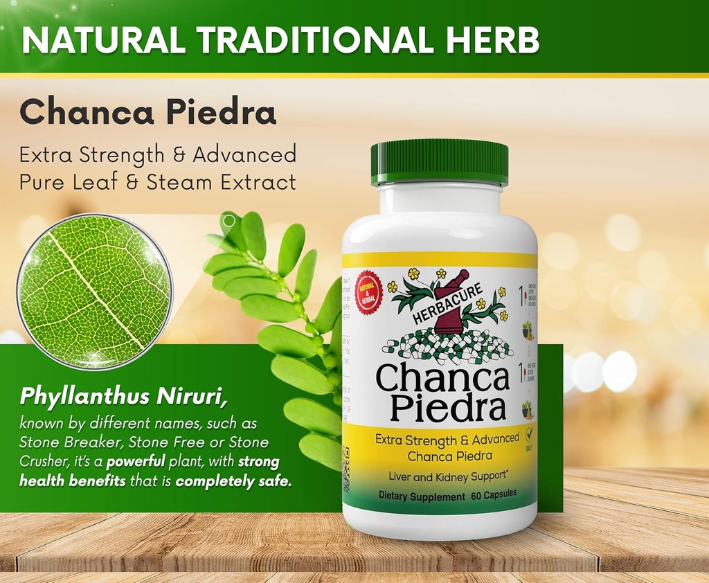 Chanca Piedra 500 mg 60 Καψάκια (Stonebreaker) - για Νεφρούς, Λίθου και Ούρων Υγεία, Νεφρική Λίθος Συμπλήρωμα