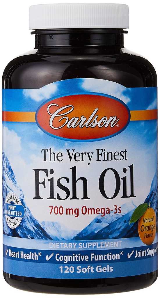 Carlson The Very Finest Fish Oil Orange 120 + 30 Softgels, 700 mg (Μπορεί να μασηθεί)