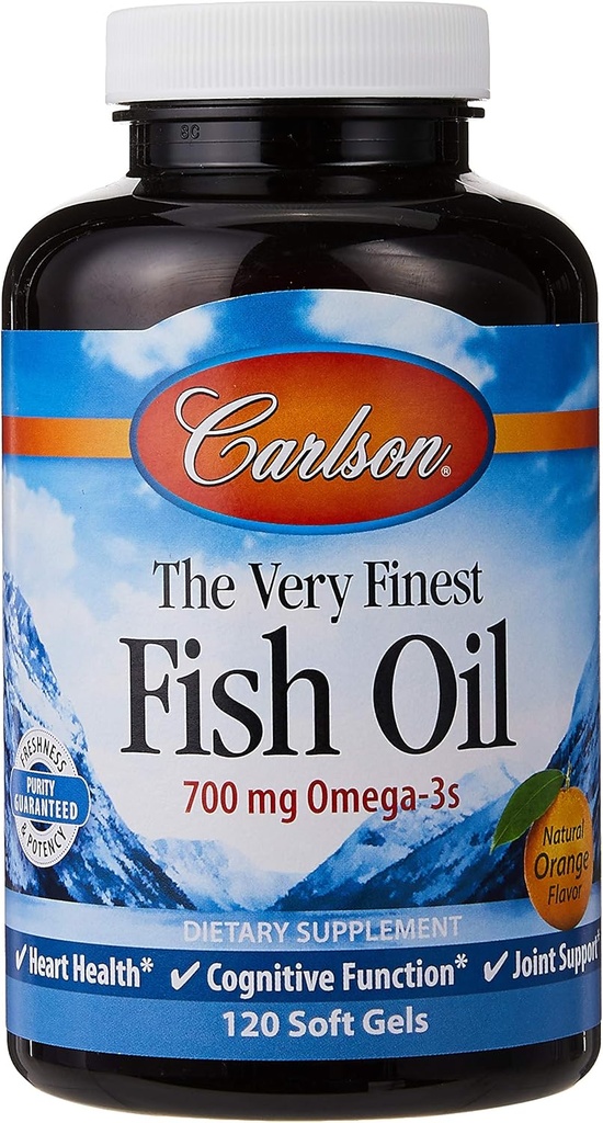 Carlson The Very Finest Fish Oil Orange 120 + 30 Softgels, 700 mg (Μπορεί να μασηθεί)