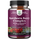 Yüksek Kuvvetli Hawthorn Capsules - Pure Antioksi Hawthorn Berry Supplement with Leaf & Flower Extract 4:1 for Health Heart & Digestion - Energy Support for Men & Women - 120