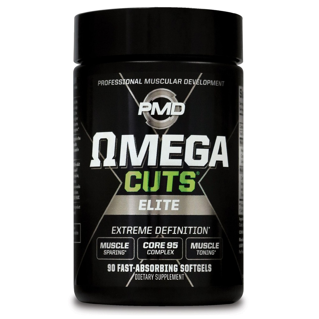 PMD Sports Omega κόβει Elite Fat Loss-Muscle Defining Formula - Ωμέγα λιπαρά οξέα, MCT και CLA για τους μυς Ορισμός και συντήρηση - Keto φιλικό για γυναίκες και άνδρες - διεγερτικό δωρεάν (90 Softgels)