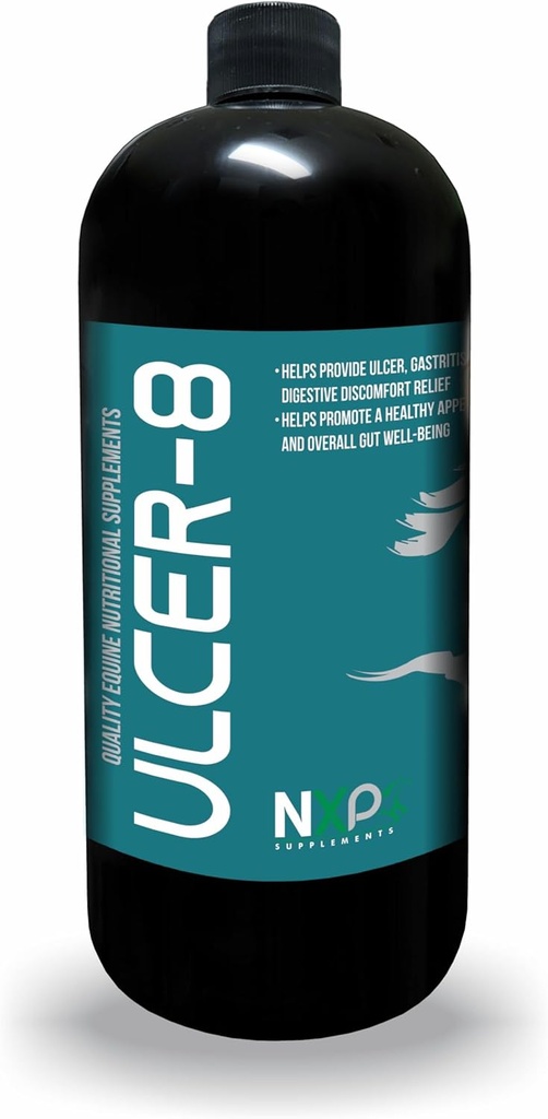 Ulcer-8 - Ulcer Gastritis & Colic Relief Appetite Digestion Supplement for Horses by NXP Συμπληρώματα - 1 Quart (32 oz)