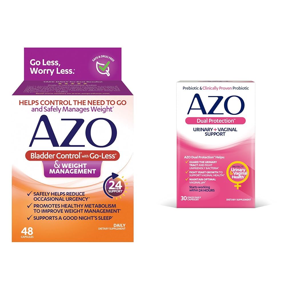 AZO Έλεγχος της ουροδόχου κύστης με Go-Less® & Διαχείριση βάρους Συμπλήρωμα διατροφής & Διπλή Προστασία 