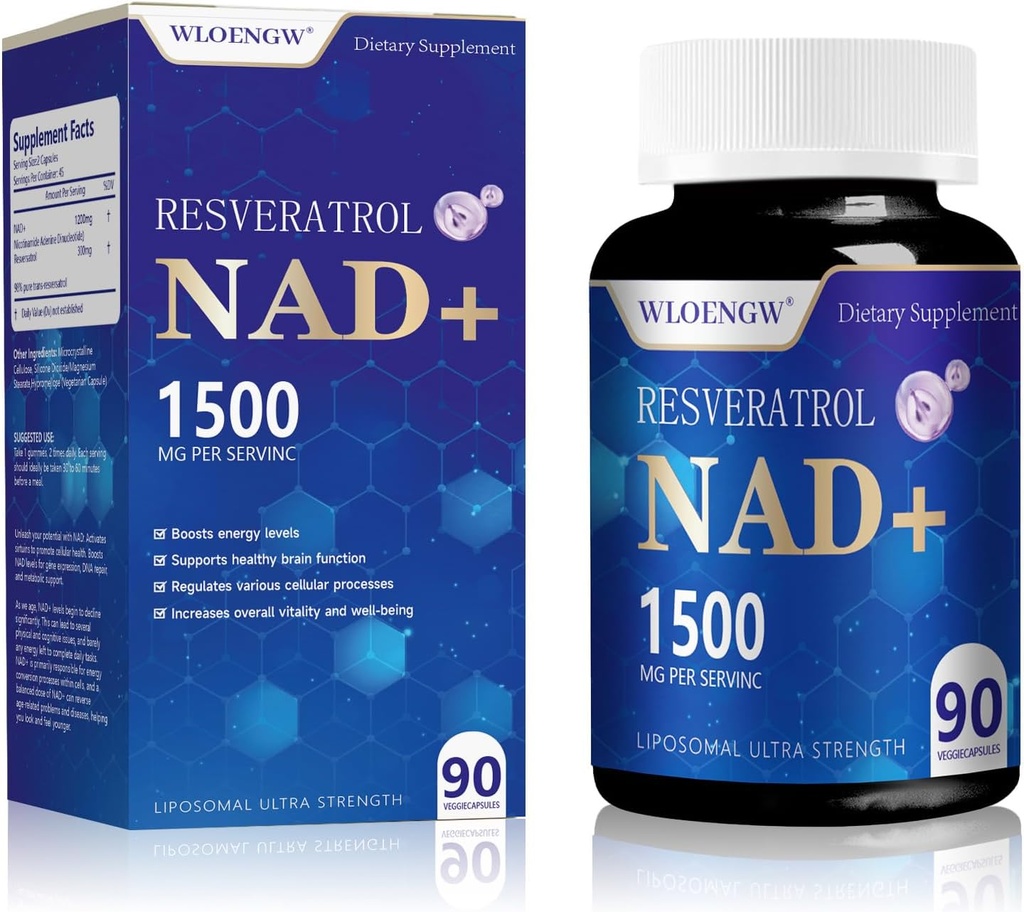 Yeni NAD Supplement - Liposomal NAD+ Resveratrol 90 Kont (1500MG)