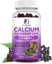 Sugar Freeuba çinko Magnezyum Gummies with Elderberry and Sea Moss, Kalsiyum 2:1, Magnezyum Glycinate, Pyum ve D3 Kemikler, Kaslar, Calm Mood & Sleep Support, 60 Gummies