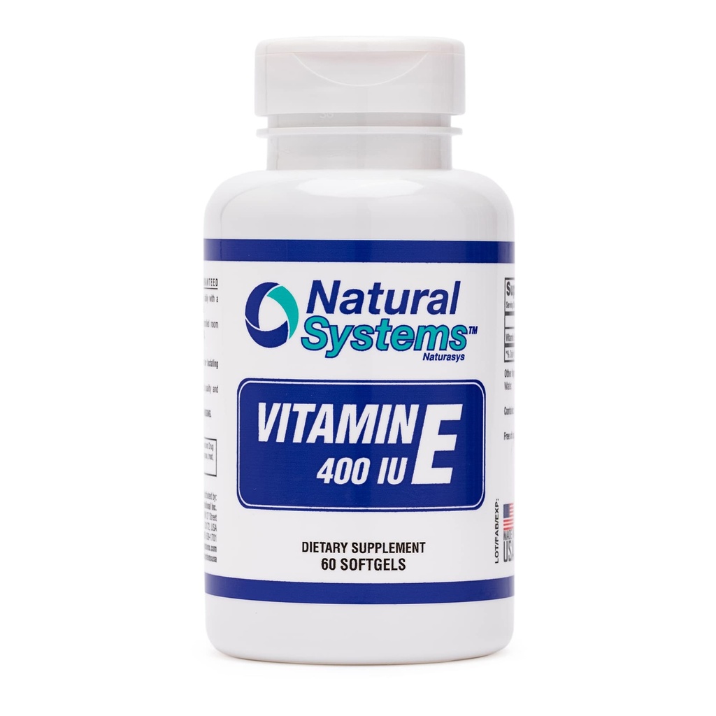 E 60 Yumuşakgels 400 IU Tarafından Natural Systems - Vitamin E Supplements Immune System Support * - Vitamin E Softgels Skin Care - Doğal Vitamin E Non-Sugar, Non-Artificial Flavors veya Preservatives