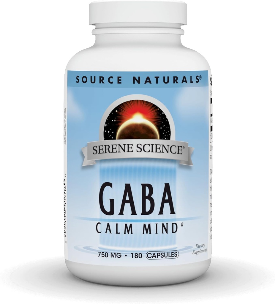Source Naturals Serene Science GABA, Calm Mind için 750 mg - 180 Capsules