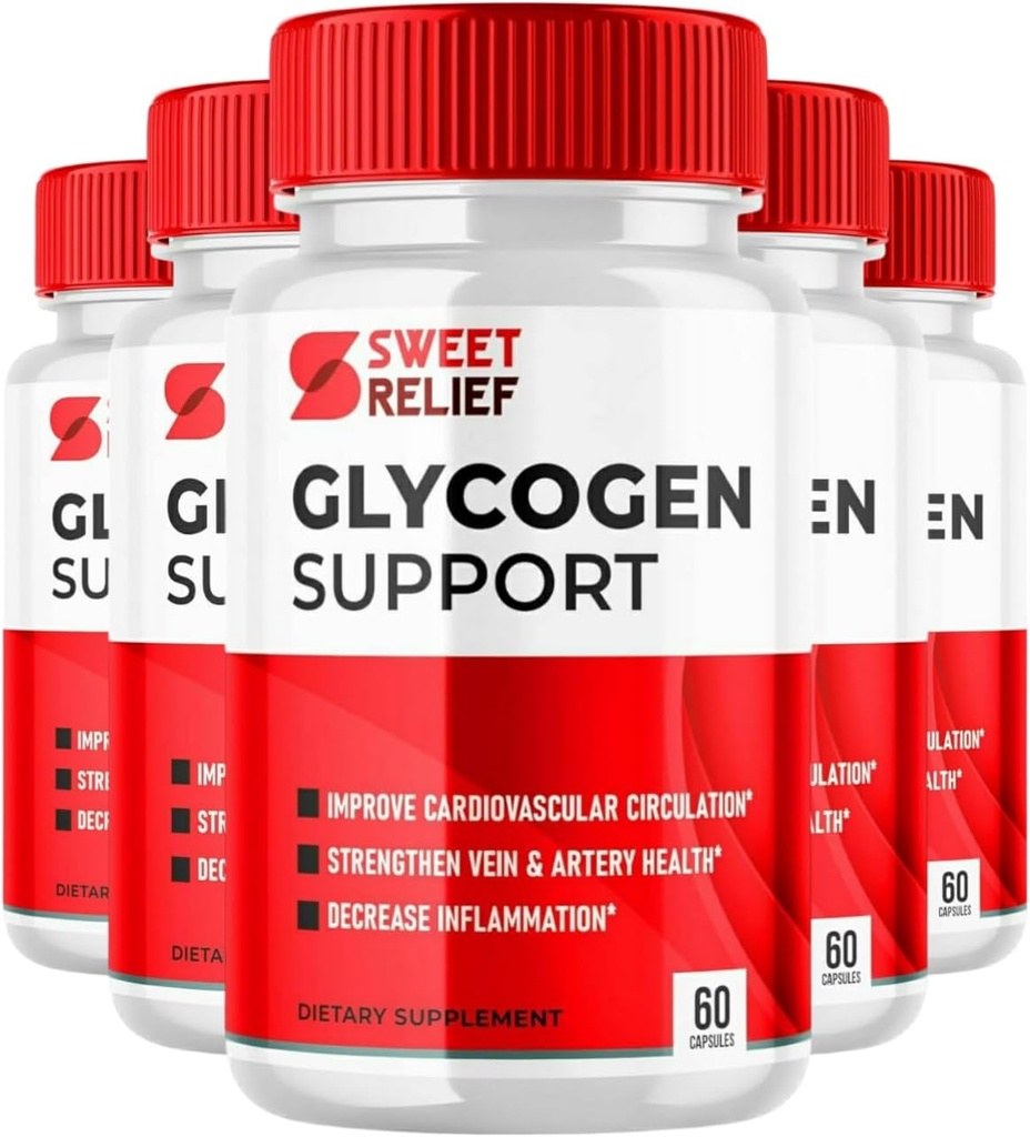 Sweet Relief Glycogen Support - Sweet Relief Blood Vessel Cleaner, Sweet Relief Caps, Advanced Formula for Overal Wellness, SweetRelief (300 Capsles, 5 Pack)