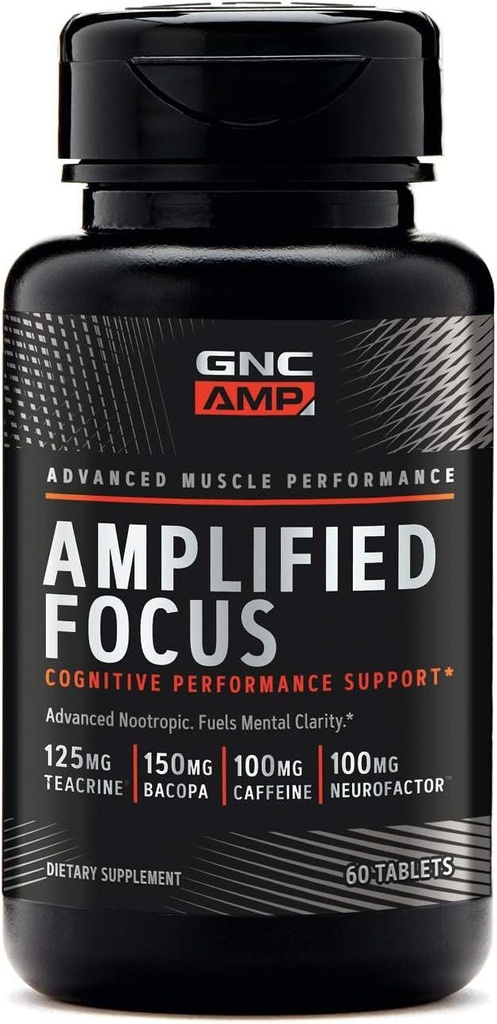 GNC AMP Amplified Focus, 60 Tablets, Fuels Mental Clarity