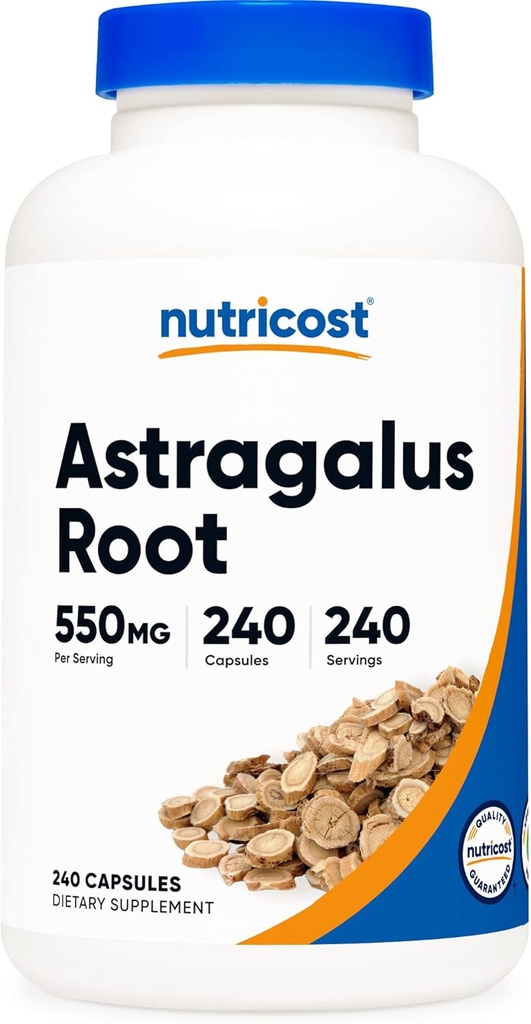 Nutricost Astragalus Capsules 550 mg, 240 Vegetarian Capsules - Non-GMO ve Gluten Free