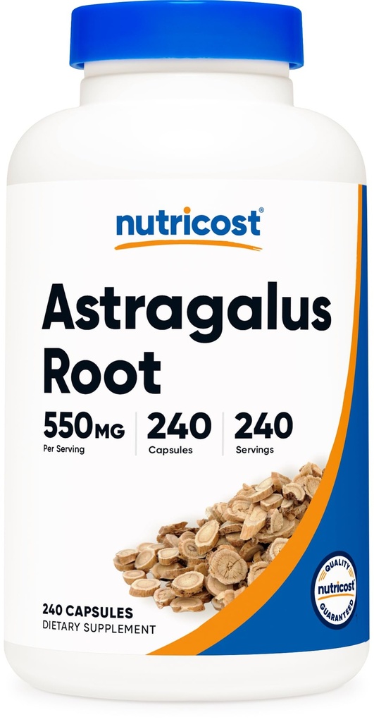 Nutricost Astragalus Capsules 550 mg, 240 Vegetarian Capsules - Non-GMO ve Gluten Free