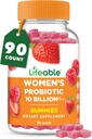 Kadınlar için Yaşamlanabilir Probiyotikler | 10 Milyar CFU | Büyük Tasting Womens Probiyotik Gummies | Women Probiyotik for Vaginal Health and Immune Support | 90 Probiyotiks Gummies