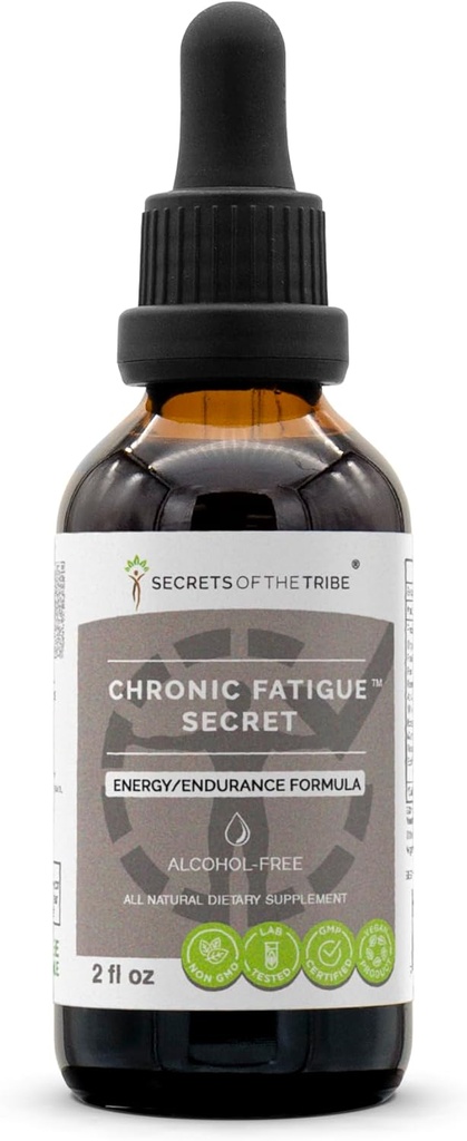 Secrets of the Tribe - Chronic Fatigue Secret, Herbal Supplement Blend Drops Alcohol-Free Liquid Extract, Energy/Endurance Formula (2 fl oz)
