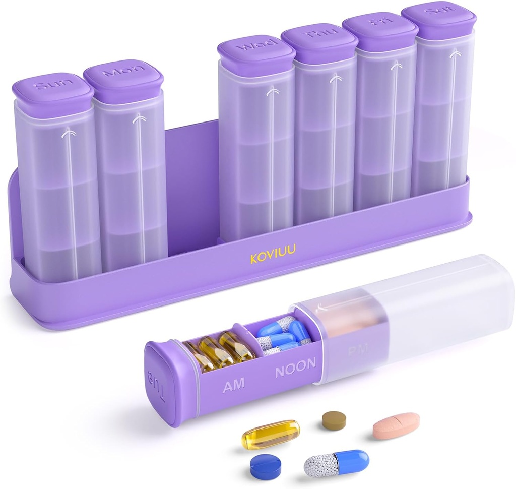 Haftalık Pill Organizer 3X bir Gün, Detachable Pill Box 7 Gün, Büyük 3 Times Günlük Pill Vakası, Seyahat Pill Konteynerleri, Hafta İlaçları Vitamin Tamam Tıp için Pillbox, Morton