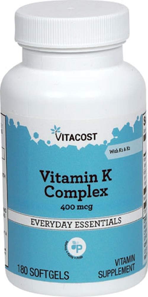 K1 & K2-400 mcg ile Vitacost Vitamin K Kompleksi - 180 Softgels