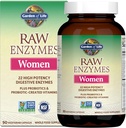 Garden of Life 22 Digestive Enzymes for Women with Bromelain, Papain, Lipase & Lactase plus Probiotics & Vitamins B12, Biotin & Zinc – RAW Enzymes – Μη Γλουτένη, Χωρίς, Χορτοφαγικά, 90 κάψουλες