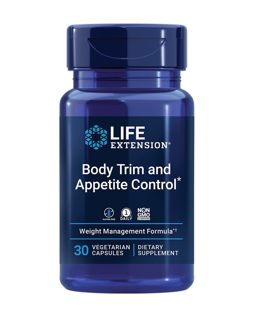 Life Extension Body Trim and Appetite Control, Lemon Verbena, Hibiscus, Sağlıklı Kilo, Satiety, Kilo Yönetimi, Gluten Free, Non-GMO, 1-Daily, Vegetarian, 30 Capsules