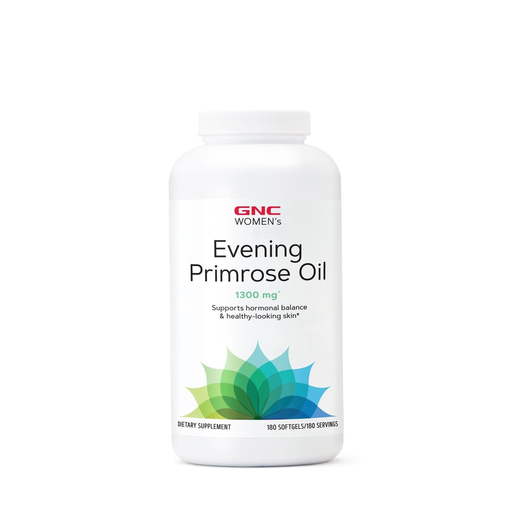 GNC Women's Eveningrose Oil (EPO) 1300 mg | Destekler Hormonal Denge, Immunity, Sağlıklı Cilt ve Kalp Sağlığı | Günlük Vitamin | 180 Softgel Capsules