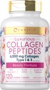 Carlyle Collagen ile C | 6000 mg | 120 Caplets | Multi Collagen Peptide Pills | Tip 1 ve 3 | Non-GMO, Gluten Free, Grass Fed