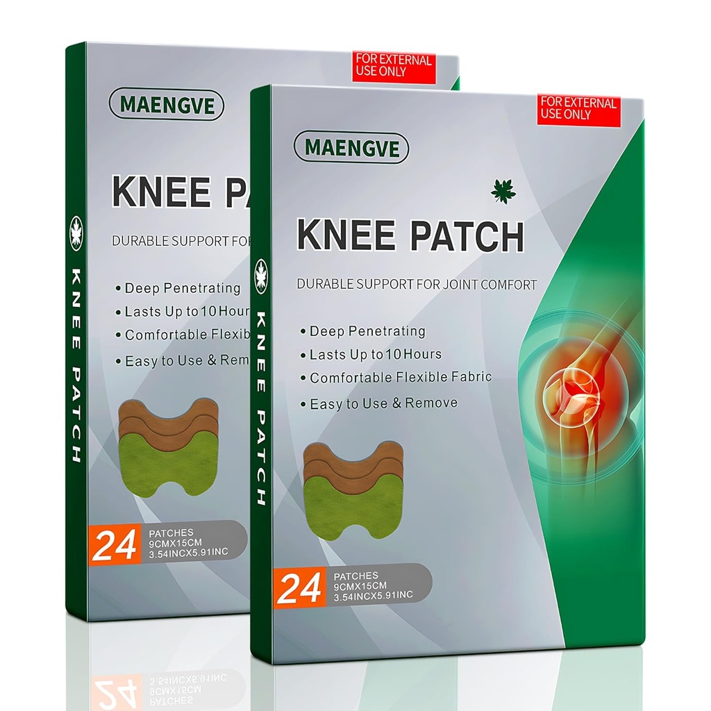 Herbal Diz Patch - Ortak Ease & Kas Rahatlama için 48 Adet Self-Heating Pads - 12 Saat Heat Pad for Diz Relief, Pain Support & Comfort