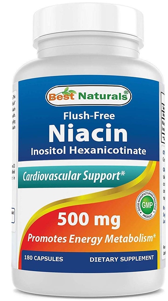 En İyi Naturals Flush-Free Niacin Inositol Hexanicotinate 500 mg 180 Capsules