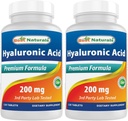 En İyi Doğallar Hyaluronik Asit 200 mg 120 Tabletler (Non-GMO, Gluten Free) - Genç Sağlıklı Cilt ve Sağlıklı Ortak Fonksiyonlar (120 Kont)