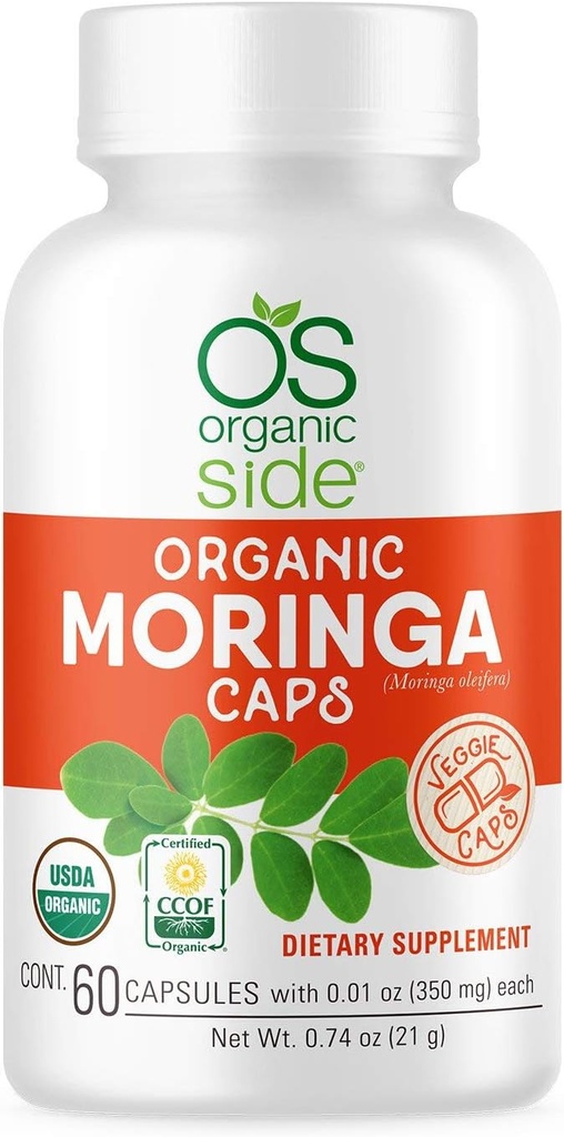 | Organik Moringa Capsules | 60 Count | Sertifikalı USDA Organik, Enerji için Non-GMO, Vegan Superfood, Immune Support ve Nutrient Abors