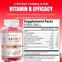 O NUTRITIONS Vitamin B Complex Vegan Gummies with Vitamin B12, B7 as Biotin, B6, B6, B8, B9 as Folate for Stress, Enerji ve Sağlıklı Immune System (1 Pack)