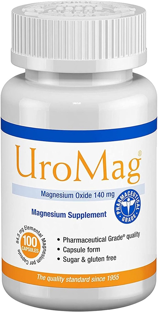 UroMag Sugar-Free Magnezyum Oksit Supplement, 100 Count, Low Dosage Alternative Magnezyum