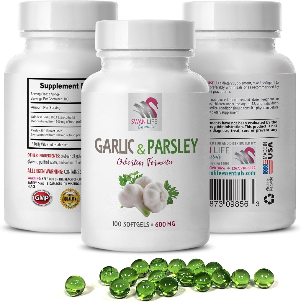 Anti-oksit takviyeleri - GARLIC AND PARSLEY ODORLESS FORMULA - sarımsak takviyeleri, sarımsak ve parsley takviyeleri, kokuz sarımsak takviyeleri, parsley - 1B 100 Softgels