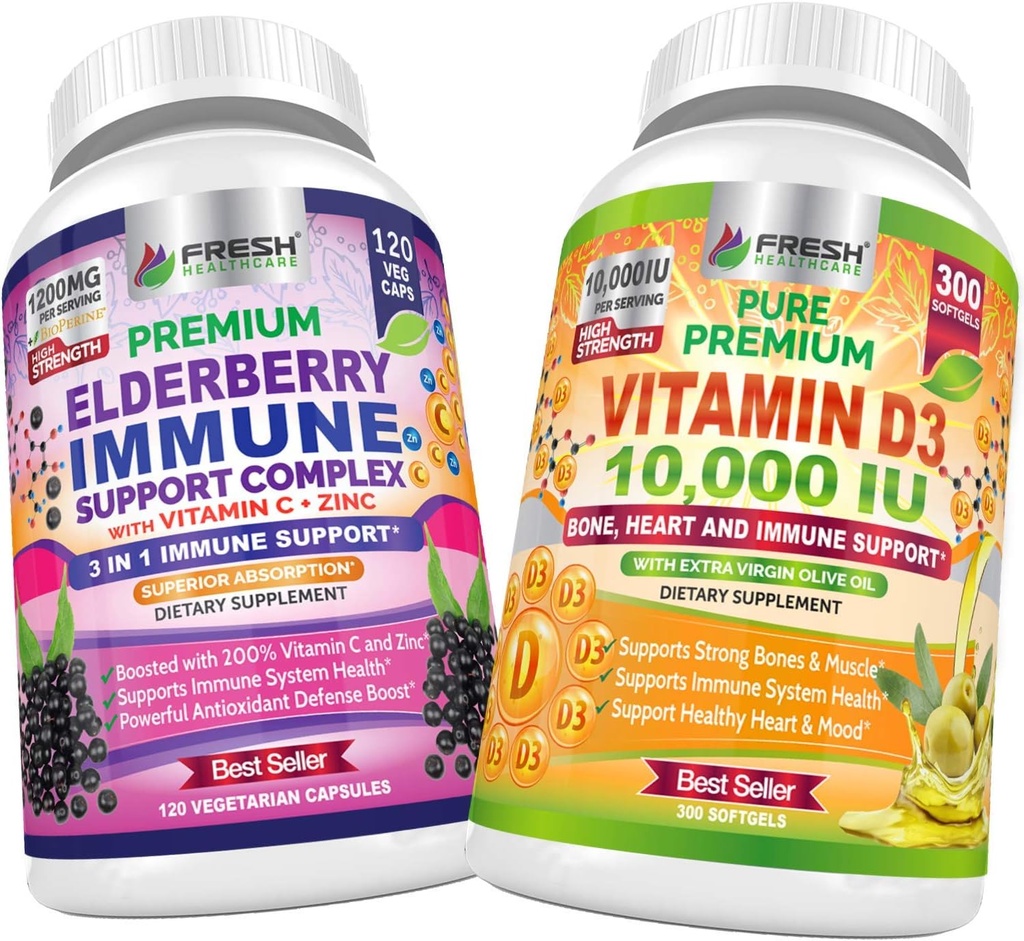 FRESH SACARE Elderberry Immune Support and Vitamin D3 10.000 IU - Sche