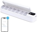 Odaro Smart Weekly Pill Organizer with Alarm - Bluetooth Pill Dispenser 7 Ημέρα, Βιταμίνες Pill Box Υπενθύμιση για ηλικιωμένους (Λευκό)