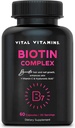 Vitals Vitamin Biotin Kompleksi Pills - Hyaluronic Asit, MSM, Collagen, & Vitamin C - Saç, Cilt, & Nails - 60 Capsules