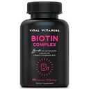 Vitals Vitamin Biotin Kompleksi Pills - Hyaluronic Asit, MSM, Collagen, & Vitamin C - Saç, Cilt, & Nails - 60 Capsules