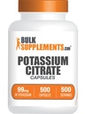 BulkSupplements.com Κάψουλες Κιτρικό κάλιο - Συμπλήρωμα Ορυκτού, Κιτρικό κάλιο 99mg - Χωρίς γλουτένη, 1 Κάψουλα ανά Σερβίρισμα, 500 Count (Pack of 1)