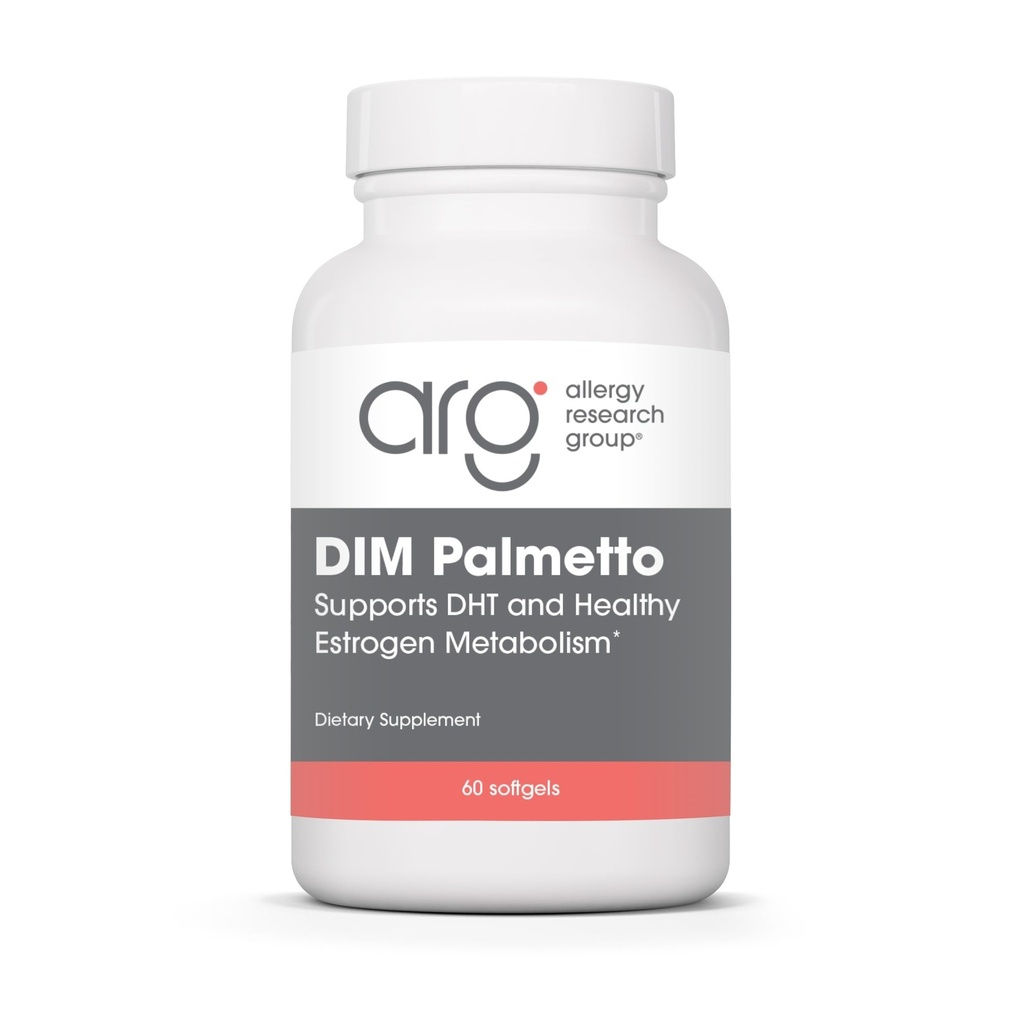 Ομάδα Έρευνας Αλλεργίας DIM Palmetto - Συμπλήρωμα υποστήριξης Prostate για την υγεία των ανδρών, ψευδάργυρος με πριονισμένο Palmetto, Beta Sitosterol, Stinging Nettle Extract, Pumpkin Seed Oil, Softgels - 60 Count