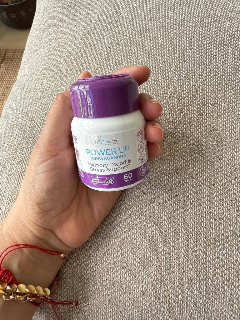 Intus Power Up – Ayurvedic Ashwagandha Supplement for Focus, Memory, mental Clarity & Energy - Wellness Desteği için Adaptojenik Formula - 60 Tabletler