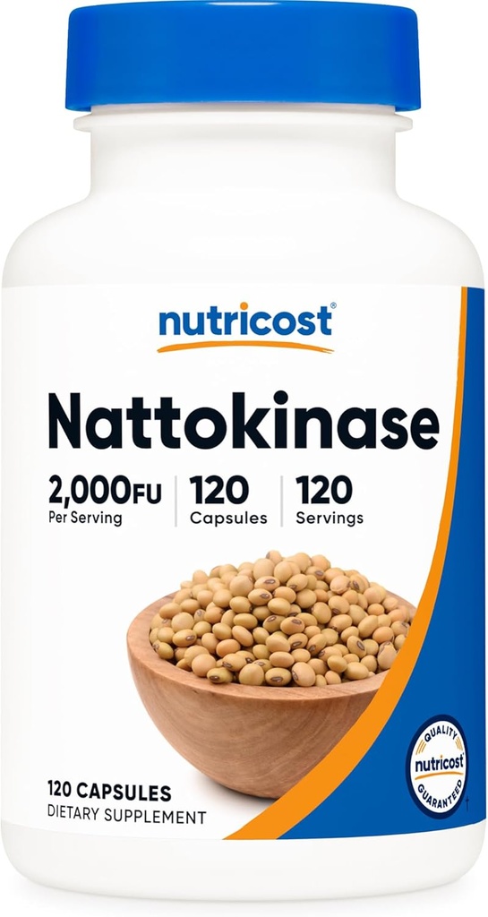 Nutricost Nattokinase 2.000FU, 120 κάψουλες - Χωρίς γλουτένη, μη ΓΤΟ, χορτοφάγοι φιλικοί