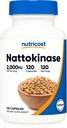 Nutricost Nattokinase 2.000FU, 120 κάψουλες - Χωρίς γλουτένη, μη ΓΤΟ, χορτοφάγοι φιλικοί