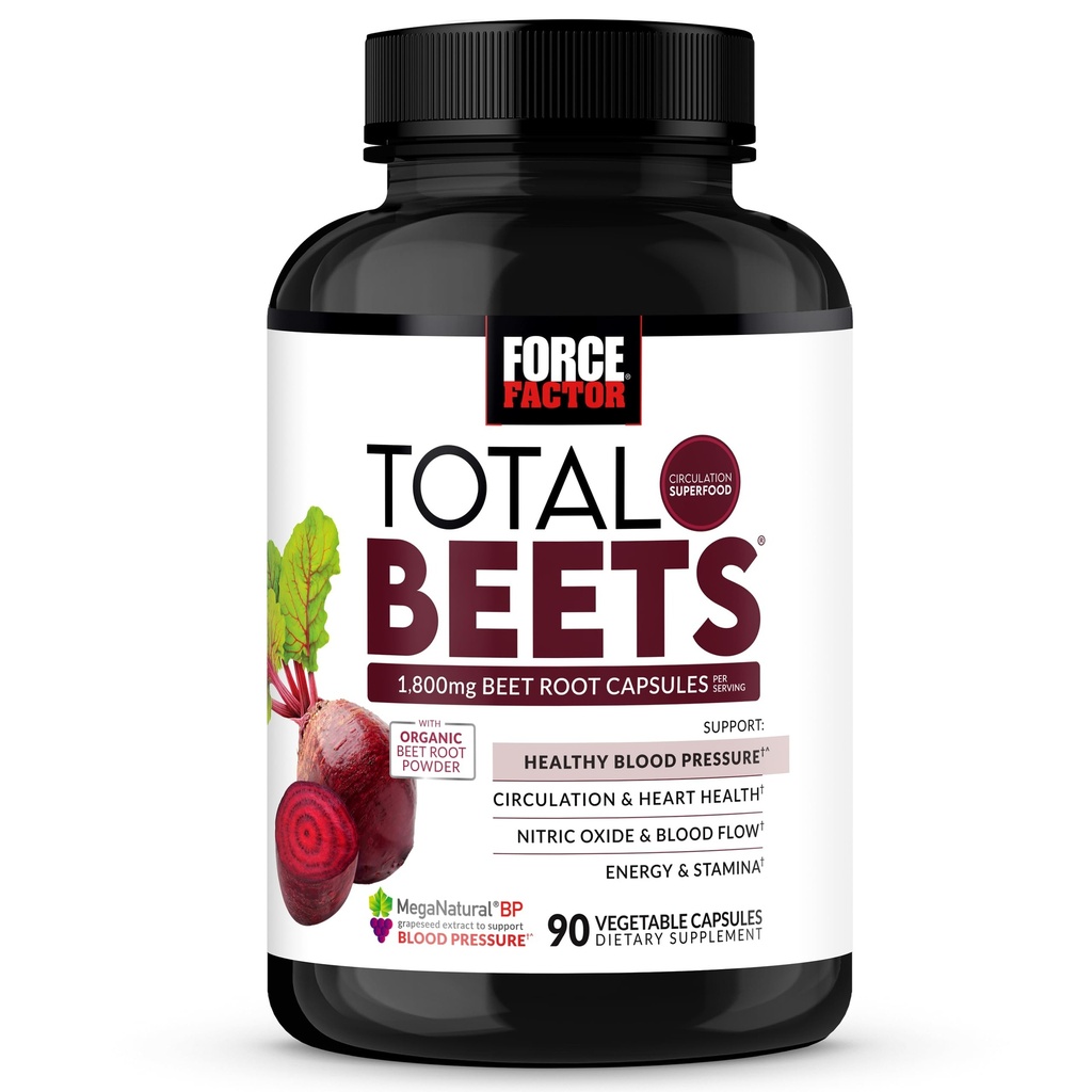 Kuvvet Faktörü Total Beets Blood Printing Support Beet Root Capsules, 1800 mg Organik Arıt Kök Toz Arıt Supplement with Hawthorn Berry to Support Circulation and Blood Flow, 90 Sebze Capsules