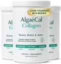 ALGAECAL Collagen - 4 Klinik olarak Desteklenen VER VERISOL®, FORTIGEL®, UC-II®, FORTIBONE®, Anti-Aging Hydrolyzed Collagen Toz, 3 Packs, ABD'de Yapıldı