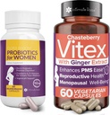 Intimate Rose, Kadınlar için Vaginal Probiyotiklerin% 10 tasarruf - 60 Konts & Vitex Chasteberry Supplement for Women - 60 Capsules