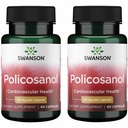 Swanson Policosanol - Supplement Helps Support Cardiovascular Health - All Natural Formula Aids Good Heart Health & Function - Helps maintain Health Cholesterol Levels (60 Capsules, 20 mg each) 2 Pack