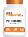 BulkSupplements.com Policosanol Capsules - from Sugar Cane, Policosanol 100mg - Gluten Free, 1 Capsule per Serving, 240 Capsules (Pack of 1)