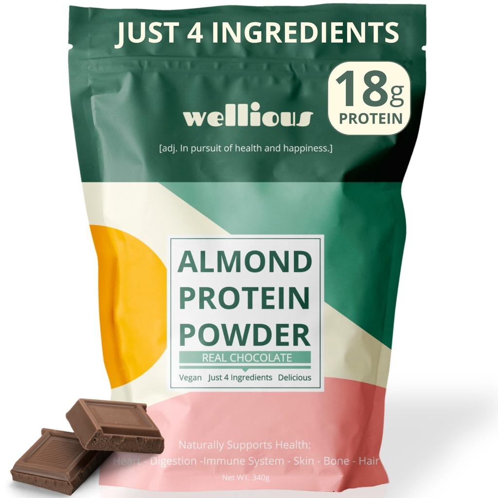 İlginç Almond Protein Tozu (Chocolate) - 18 Kadın ve Erkekler için Saf Hebest Vegan Protein Gramleri - Mükemmel Gluten-Free, Soy-Free & Smooth Gut Friendly Protein için Spor Beslenme