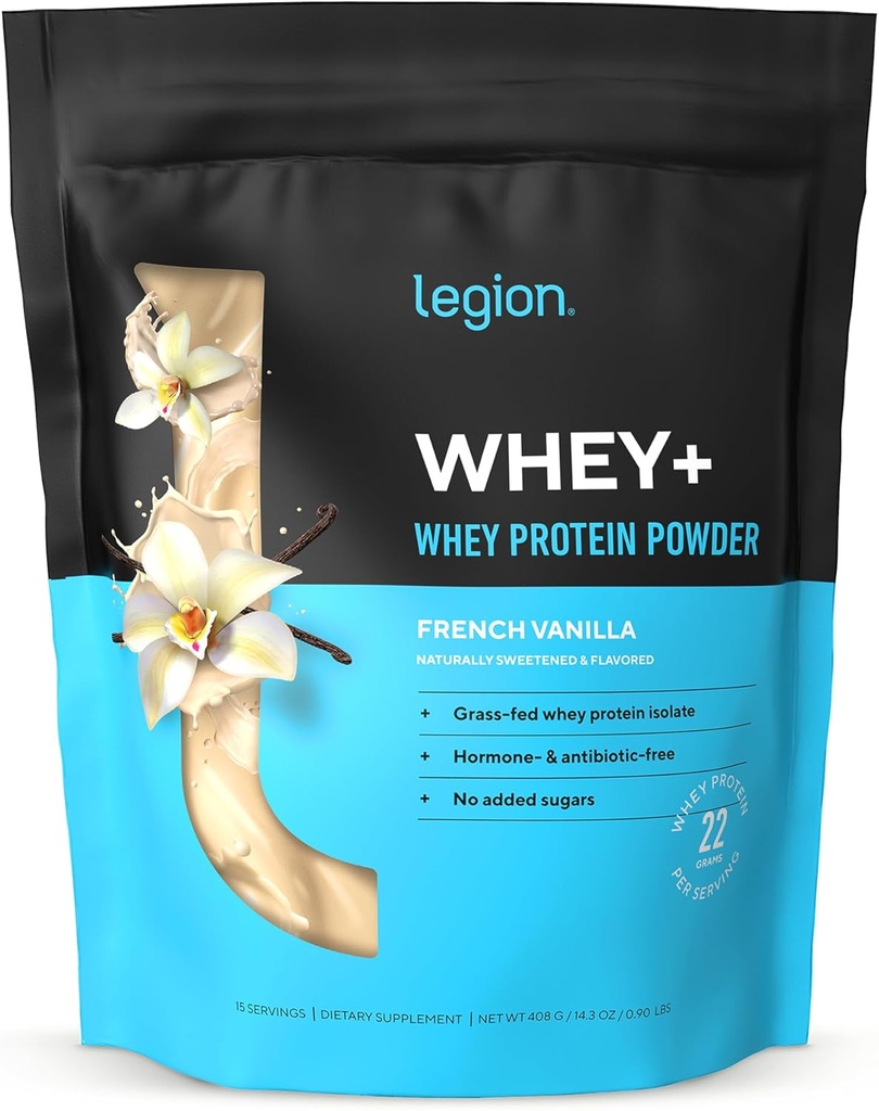 LEGION Whey+ Protein Whey Isolate from Grass Fed İneks - Whey Protein Isolate Toz Low Calorie, Non-GMO, Sugar Free, Lactose and Gluten Free, All Natural Protein Toz for Men & Women (15 hizmet)